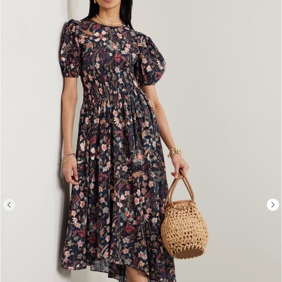 Ulla Johnson Dresses & Skirts - Ulla Johnson [ 2] Eden Floral Puff Sleeve Cotton Blend Midi Dress Q901